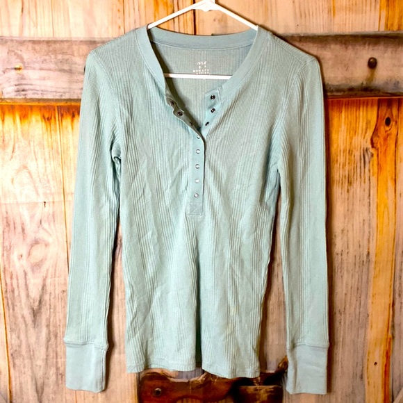 aerie Tops - Aerie Long Sleeve Ribbed Henley Top NWOT